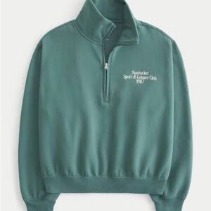 Hollister Green Quarter-Zip Sweatshirt